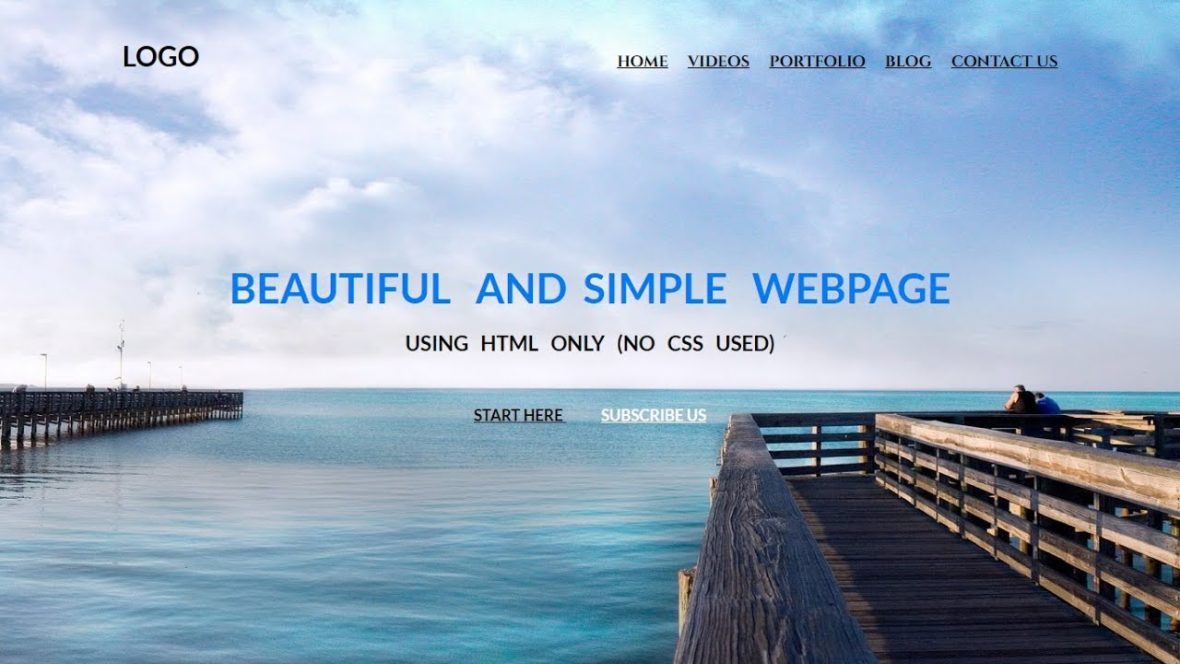 Beautiful And Simple WebPage Using HTML Only (No CSS Used)  HTML